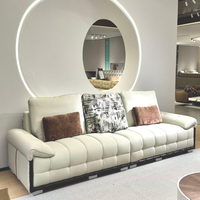 Ensemble de canapés modernes en cuir écologique en forme de L, mobilier de luxe pour salon d'appartement ou d'hôtel, avec structure en bois massif