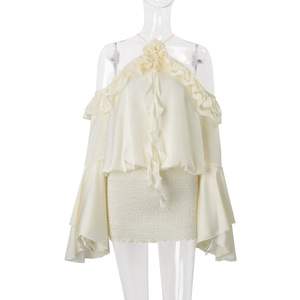 เดรสแฟชั่นแขนระบายแบบไม่มีสายรัดไหล่สำหรับผู้หญิงคอลเลคชั่นฤดูใบไม้ร่วงใหม่สุดเซ็กซี่ - Product Image 6