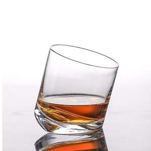 Verre à whisky épais de 350 ml, verre à whisky en cristal soufflé à la bouche, fond incliné, verre à whisky en forme de coin, sans plomb - Product Image 5