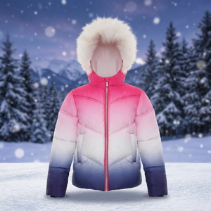 Doudoune longue légère et chaude pour filles, manteau d'hiver respirant à capuche, confortable et mignon, en polyester matelassé, vente en gros - Product Image 2