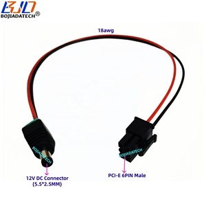Câble d'alimentation adaptateur de port DC 12V PCI-E 6 broches mâle vers 5,5*2,5MM, vente en gros d'usine, 0,2M 0,3M 0,5M 0,6M 0,8M 1M pour module <span class=keywords><strong>PICO</strong></span> <span class=keywords><strong>PSU</strong></span> - Product Image 1