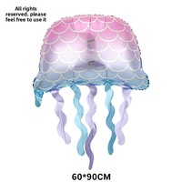 Nouveau ballon en film aluminium mat à thème animaux marins de dessin animé (baleine, homard, dauphin, méduse) pour décoration de fête sur le thème du monde sous-marin
