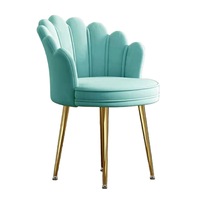 Chaise de salle à manger ou de maquillage de style nordique en velours, design moderne et luxueux, accoudoirs rembourrés doux, siège en mousse haute élasticité, mobilier pour la maison