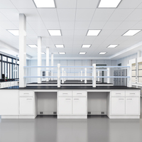 Meubles de laboratoire durables, tables scolaires modulaires, résistance chimique, bancs de travail de laboratoire hospitalier avec étagères et armoires