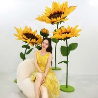 Fleurs géantes en papier faites à la main en forme de tournesol pour la décoration de fenêtres, mariage, Saint-Valentin, Thanksgiving, remise de diplôme, fête des mères, Pâques