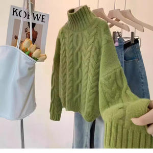 <span class=keywords><strong>Pull</strong></span> à <span class=keywords><strong>col</strong></span> <span class=keywords><strong>roulé</strong></span> en maille torsadée <span class=keywords><strong>blanc</strong></span> pour <span class=keywords><strong>femme</strong></span>, personnalisé, automne-hiver 2026, manches longues, ample, tricot épais, pour <span class=keywords><strong>femme</strong></span> - Product Image 2