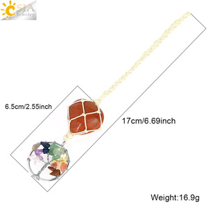 CSJA vente en gros 7 Chakras arbre <span class=keywords><strong>de</strong></span> vie naturel dégringolé coeur <span class=keywords><strong>cristal</strong></span> pierres voiture pendentif suspendu décoration <span class=keywords><strong>de</strong></span> la maison décor H044 - Product Image 6