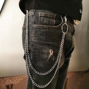 Chaîne de taille Hip Hop multicouche style punk en argent tibétain pour usage quotidien, accessoire de mode unisexe pour adulte - Product Image 2