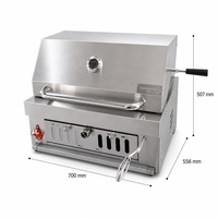 Barbecue au charbon de bois en acier inoxydable, barbecue encastrable avec couvercle, barbecue rotatif, rôtissoire pour cuisine extérieure, fête, personnalisable