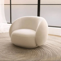 Canapé sectionnel incurvé de forme irrégulière avec structure en bois pour petits appartements, design nordique, idéal pour salon et salon de beauté