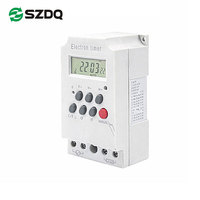 Sakelar Timer Elektronik Digital Mini 220V 16A 24H yang Dapat Diprogram, Pemasangan Rel Din untuk Kontrol Otomasi Industri