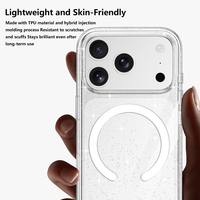 Coque de téléphone portable en gros pour Apple iPhone 17 18 Pro Max, étui scintillant magnétique antichoc effet peau, motif étoilé