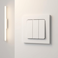 Interruptor de Pared de 3 Botones Estándar Europeo, Enchufe Eléctrico de 10A con Botón Pulsador