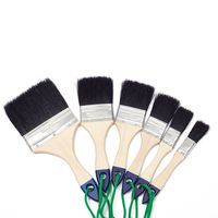 Pinceau à peinture mural YUANZHOU avec manche en bois, trou de suspension, poils noirs, qualité industrielle, DIY, personnalisable OEM/ODM, taille 1 pouce, garantie 3 ans