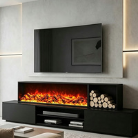 Cheminée électrique encastrée Luxuan avec décoration LED, flamme 3D, vapeur, télécommande, économie d'énergie, utilisation domestique et commerciale, brume d'eau