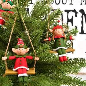 Factory Wholesale Small Indoor <b>Christmas</b> Ornament <b>Decorations</b> Claydough Santa Snowman <b>Elf</b> Pendant in Box - Product Image 4