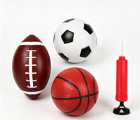 Ensemble de ballons de sport pour enfants, mini ballons de basket-ball, de football et de rugby avec pompe de gonflage, jouet d'entraînement sportif portable pour tout-petits, intérieur et extérieur