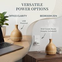 Diffuseur d'huiles essentielles 100 ml, humidificateur à LED 7 couleurs, grain de bois, arrêt automatique