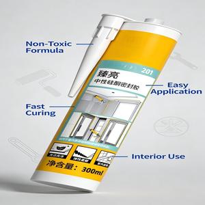 SIKAA SikaSeal 201 Mastic silicone neutre super-colle pour joints de carrelage, verre, métal et <span class=keywords><strong>bois</strong></span> intérieurs, et colle adhésive pour le travail du <span class=keywords><strong>bois</strong></span> - Product Image 3