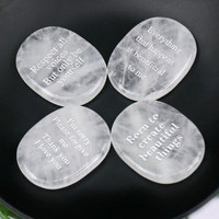Pierres de méditation ovales en quartz blanc gravées avec messages prédécoupés pour la décoration de bureau et des cadeaux réfléchis