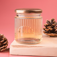 Bocaux en verre cylindriques transparents de 75 ml à 500 ml, design droit avec couvercle hermétique pour colle florale et crème à lait