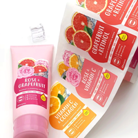 Étiquettes autocollantes imperméables en PET pour bouteilles, logo personnalisé imprimé pour parfum, rouge à lèvres, soins de la peau, dentifrice - forme ronde