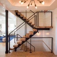 CBMMART Hot Selling Straight Single Stahl Stringer Massivholz Stufen Treppen zum Verkauf