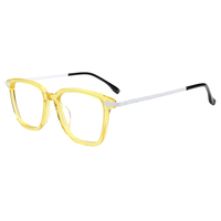 Montures de lunettes en acétate tendance, unisexes, classiques, carrées, pour verres correcteurs, élégantes, bicolores, décontractées et polyvalentes
