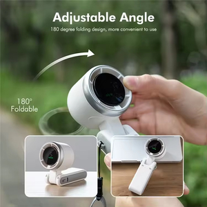 Portable High-Speed Air Cooling Handheld <b>Fan</b> Foldable LED Display Mini Turbo <b>Fan</b> Car Household Use Battery-Powered Brushless - Product Image 4