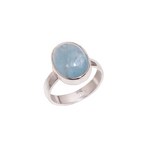 Natural Aquamarine Ring 925 Sterling Silver <b>Handmade</b> <b>Jewelry</b> for Women Indian Fine Silver Women Rings Manufacturer - Product Image 1