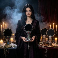 Miroir en Obsidienne Magique en Gros - Pièce d'Altar Esthétique Sombre pour la Divination et la Méditation