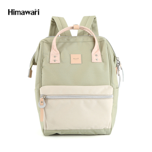 <span class=keywords><strong>Himawari</strong></span> 2022 nuevo Color llevar 14 pulgadas portátil verde Beige impermeable poliéster mochila escolar con carga Usb - Product Image 2