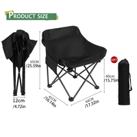 Chaise de camping pliable portable à dossier bas en métal et tissu avec poche latérale pour l'extérieur, la plage et la pêche – Vente en gros
