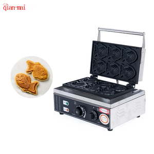 Plaques amovibles en forme de poisson en fonte Commercial 6 pièces <span class=keywords><strong>gaufrier</strong></span> de poisson Type électrique Taiyaki <span class=keywords><strong>gaufrier</strong></span> Machine - Product Image 1