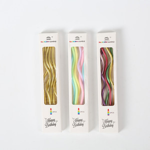 Spiral Birthday Candles Colored Electroplated Slender Cake Decorations For Birthday Party - Product Image 5