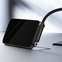 Kabel USB C ke USB C Pengisian Cepat PD 240W 5A, Kabel Tipe C Berbahan Nilon Kepang dengan Penyangga Ponsel Lipat untuk iPhone 16 Pro Max