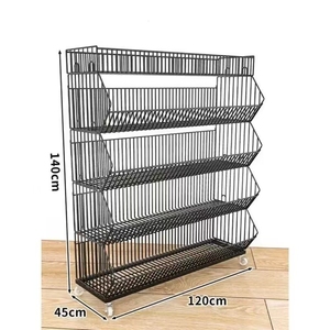 Soporte de exhibición grande de metal de un solo lado de 5 capas para supermercados, estante de almacenamiento de frutas y verduras en tiendas - Product Image 1