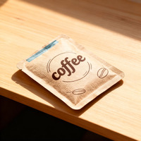Sacs d'emballage pour grains de café en papier kraft personnalisés, scellés sur 3 côtés, avec fermeture éclair et logo personnalisé, qualité alimentaire en plastique