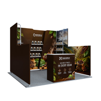 Stand de Exhibición Modular de Aluminio con Luz LED Portátil, Impresión Personalizada, Estante de Exhibición, Duradero, Fácil de Montar, Reutilizable