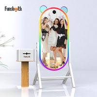 2024 plus récent portable magique selfie miroir photobooth miroir photomaton machine led cadre écran tactile avec appareil photo et imprimante
