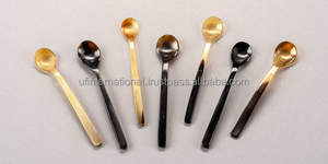 การออกแบบที่ทันสมัยสไตล์โบราณที่กำหนดเองการออกแบบบัฟฟาโลยาวฮอร์น4ช้อนสำหรับบ้านและร้านอาหารที่มีชิ้นธรรมชาติ - Product Image 2