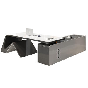 Derniers meubles de <span class=keywords><strong>bureau</strong></span> modernes en forme de L table d'<span class=keywords><strong>ordinateur</strong></span> en bois peinture <span class=keywords><strong>piano</strong></span> <span class=keywords><strong>bureau</strong></span> de directeur général <span class=keywords><strong>bureau</strong></span> à domicile blanc - Product Image 4