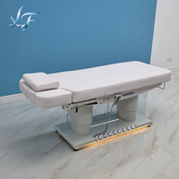Table de massage électrique 4 moteurs avec commande au pied, réglable en hauteur, pour spa, cils, soins du visage et thérapie en salon