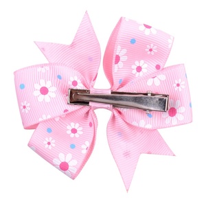 3,2 inch zonnebloem grosgrain lint strikjes haarspeldjes meisjes haar strikjes boetiek haarspeld hoofdband kinder haaraccessoires - Product Image 5
