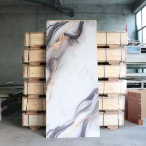 แผ่นผนังพีวีซีกันน้ำได้หลากหลายสไตล์แผ่นหินอ่อนหรูหรา3มม. เชื่อมต่อกันง่ายสำหรับห้องนั่งเล่นสำนักงานโรงพยาบาลโรงแรม - Product Image 6