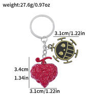 Vente en gros 1 pièce Porte-clés Fruit du Diable Luffy, Porte-clés en métal Ace Flamme, Pendentif Zoro, Figurine Anime, Breloque de sac, Accessoires de voiture