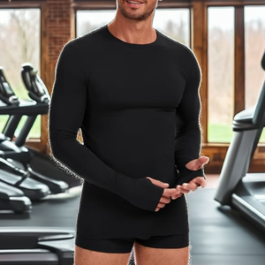 Choice Hot New Mens Bodysuit <b>Undershirts</b> Slim Shaper Onesie Vest Jumpsuits Thermal <b>Long</b> <b>Sleeve</b> Sports Bodybuilding Singlets - Product Image 2