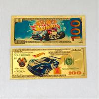 Set de Billetes Conmemorativos de Lámina Dorada de Superdeportivos de Carreras ..hot wheel..