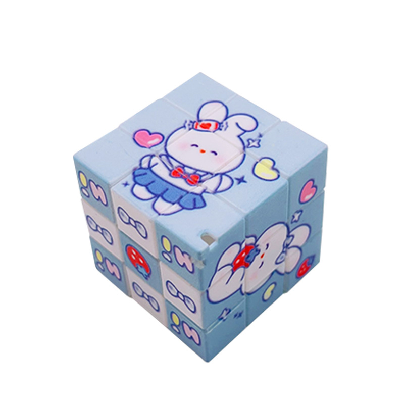 Rubik's Cube Lapin Blanc Fraise (Simple) - Trou