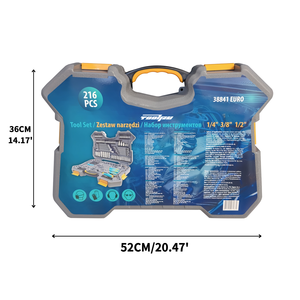 Juego de herramientas de reparación de automóviles de mano de alta resistencia de 216 piezas, grande, mediano, pequeño, llave de trinquete con mosca, destornillador, paquete de caja de enchufe - Product Image 5